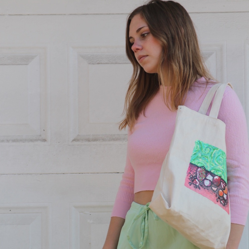 dragonfruit canvas tote